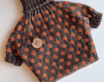 Pet clothes -  Polka Dots - Red Dachshund Sweater - Dog costume - Soft and Warm fashion for pets - Long Sweaters - Outdoor - Dog gift