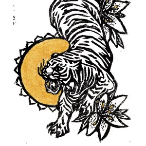 Tigris - Tiger Linocut Block Print