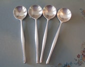 RESERVED.. L 18/8 Lauffer Norway Design 3 Soup Spoon {s}, 1950's Flatware, Serving Stainless Flatware, Mid-Century Flatware, Silverware