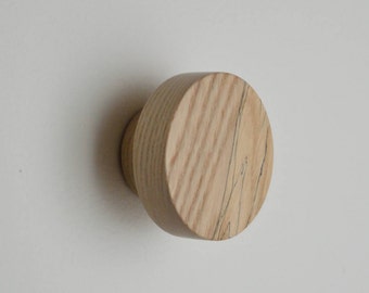 The Offset Knob - Round Wood Wall Hook - Wood Coat Hook - Wood Hook