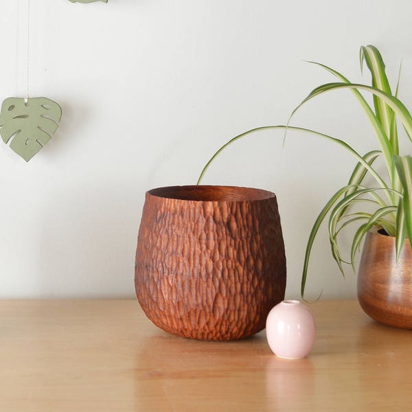 Seed Vessel - Spanish Cedar Turned Wood Bowl - Hand Carved Sculptural Bowl