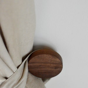 The Offset Knob Large Round Wood Wall Hook Wood Coat Hook Wood Hook image 5