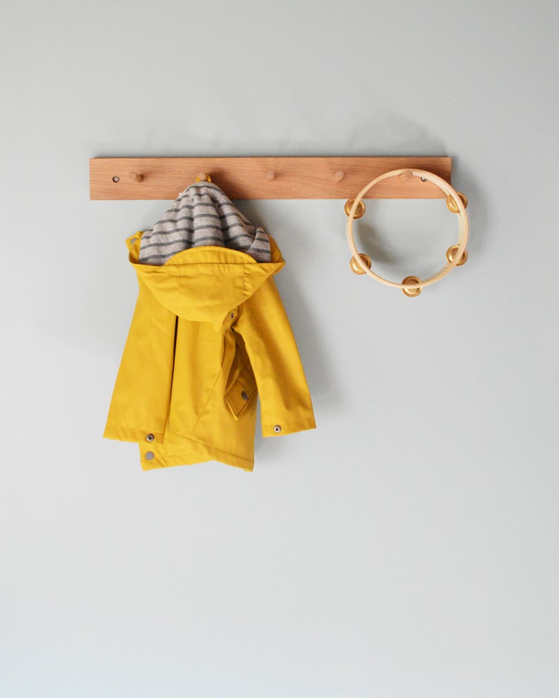 White Oak Peg Rack Coat Rack Etsy