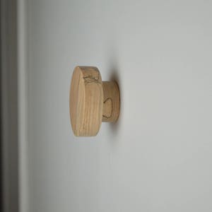 The Offset Knob Large Round Wood Wall Hook Wood Coat Hook Wood Hook image 7