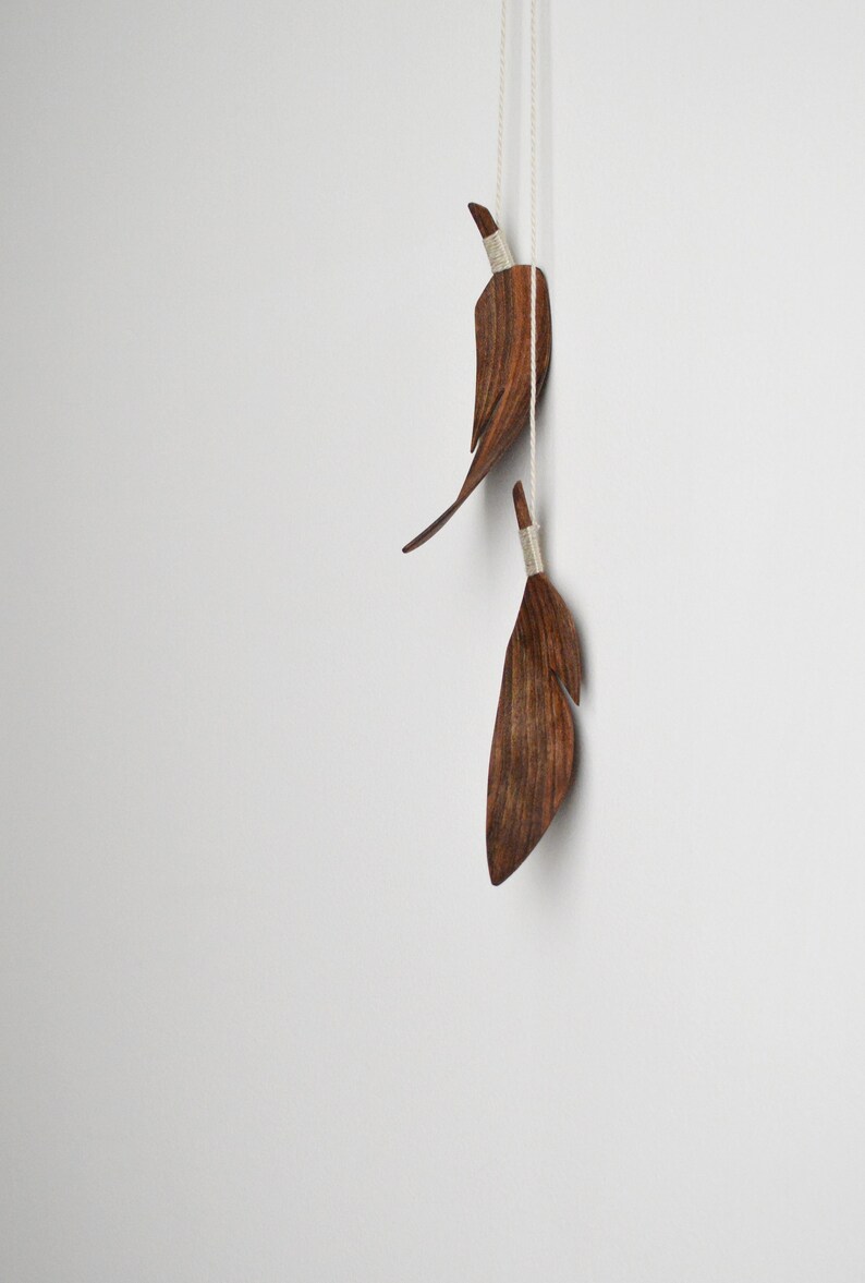 Wood Feather Wall Art Hand Carved Wood Feathers Etsy