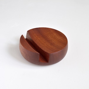 Handmade Solid Wood Phone Stand - Handmade Solid Wood Tablet Stand. Walnut, dark wood phone stand. Wood turned home decor.