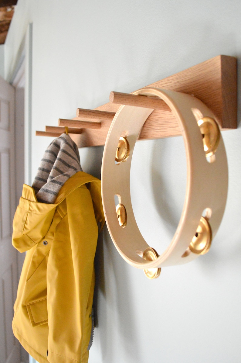 White Oak Peg Rack Coat Rack Etsy