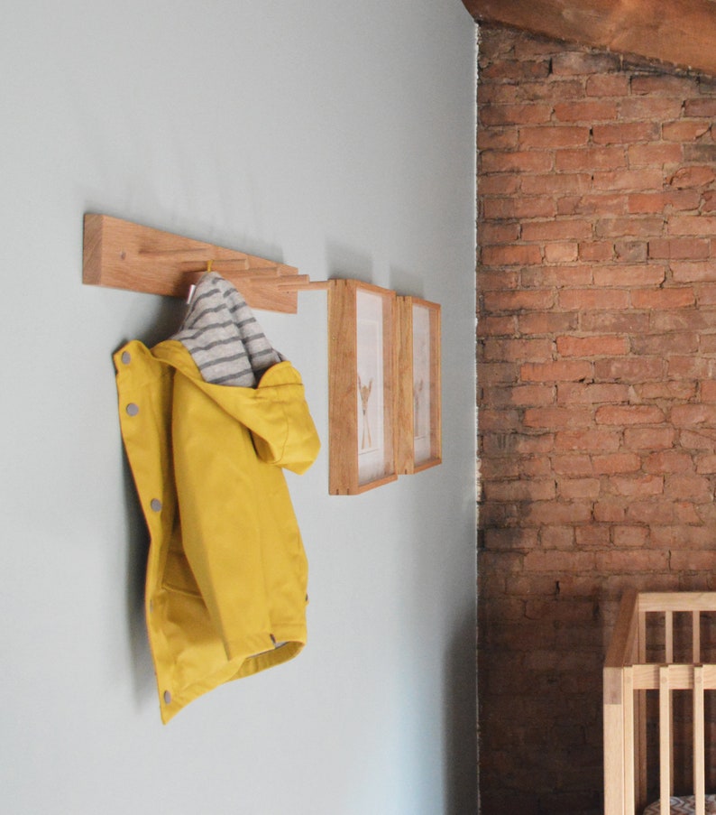 White Oak Peg Rack Coat Rack Etsy