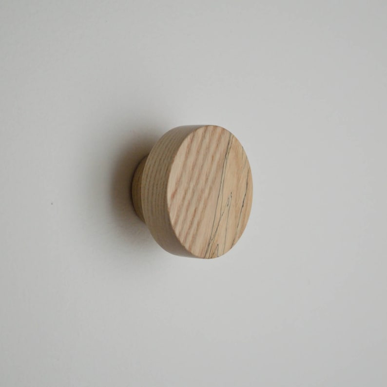 The Offset Knob Round Wood Wall Hook Wood Coat Hook Wood Hook image 1