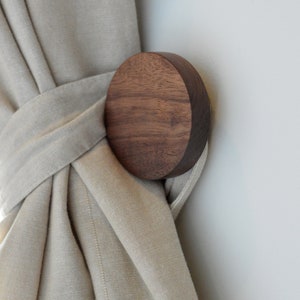 The Offset Knob Large Round Wood Wall Hook Wood Coat Hook Wood Hook image 4