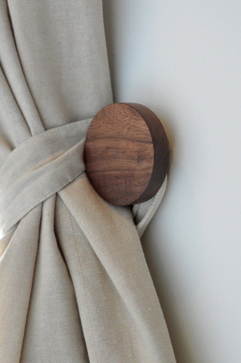 The Offset Knob Large Round Wood Wall Hook Wood Coat Hook Wood Hook image 4