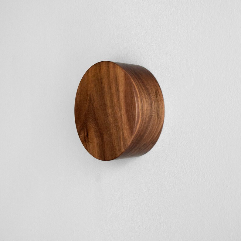 Large Wood Wall Knob Simple Wood Wall Hook Etsy