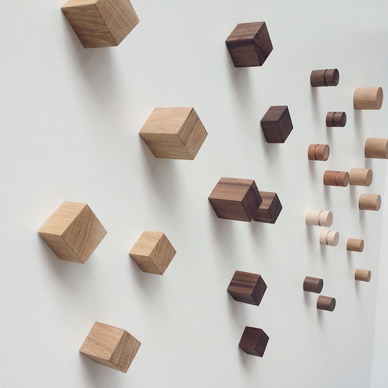 Square Wall Knobs Large Set of Three Locally Sourced Etsy