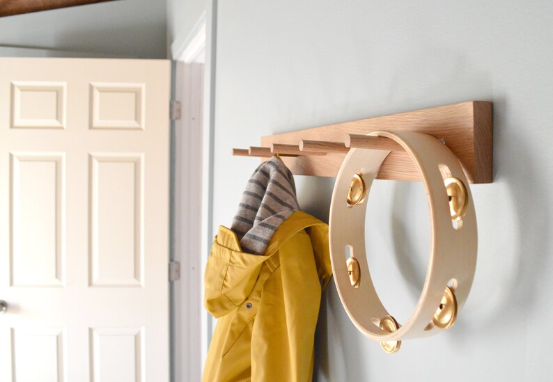 White Oak Peg Rack Coat Rack Etsy