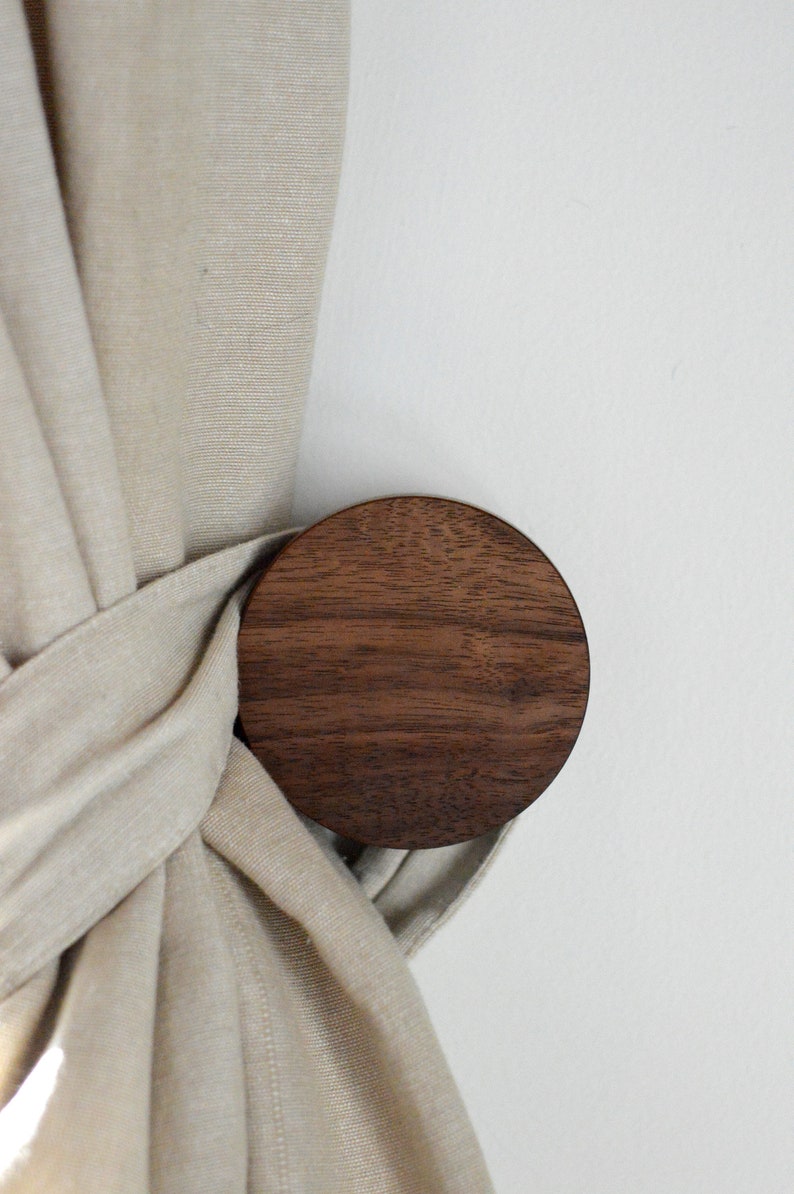 The Offset Knob Large Round Wood Wall Hook Wood Coat Hook Wood Hook image 3
