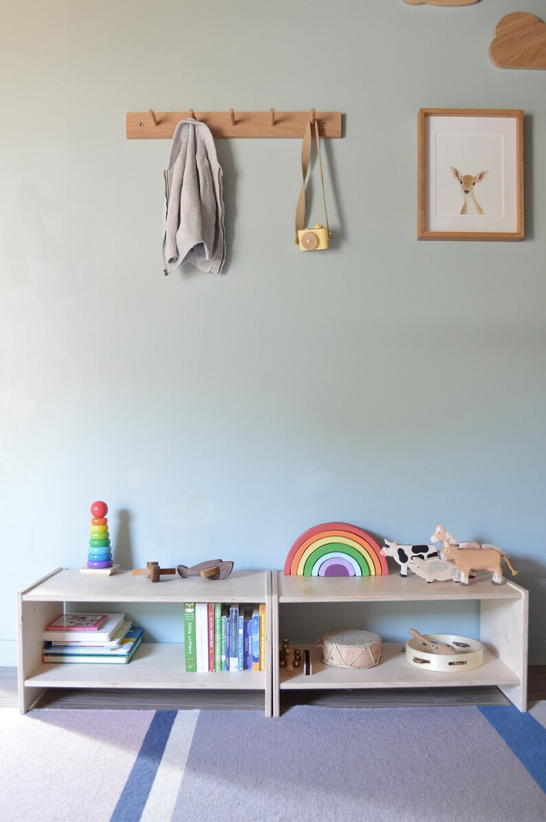 White Oak Peg Rack Coat Rack Etsy