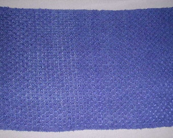 Handwoven navy linen table topper mat in huck lace