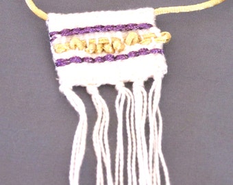 Handwoven necklace is a miniature art work