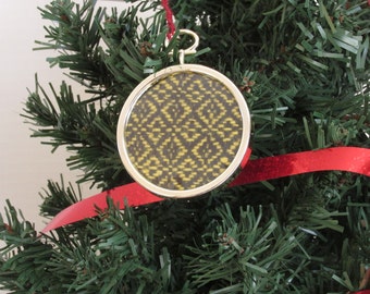 Black and Gold handwoven framed ornament