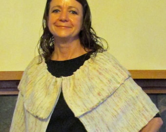 Silk and Merino handwoven capelet/wrap