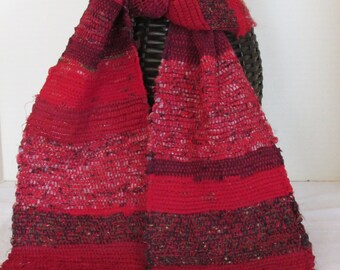 Handwoven silk and cotton scarf in the Japanese sakiori style