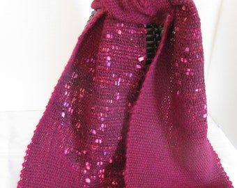 Handwoven red inlay scarf perfect for Valentine's or Christmas!