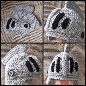 Knight helmet ALL SIZES thru ADULT, crochet baby knight hat, roman soldier baby knight medieval photo prop renaissance cosplay mask shield