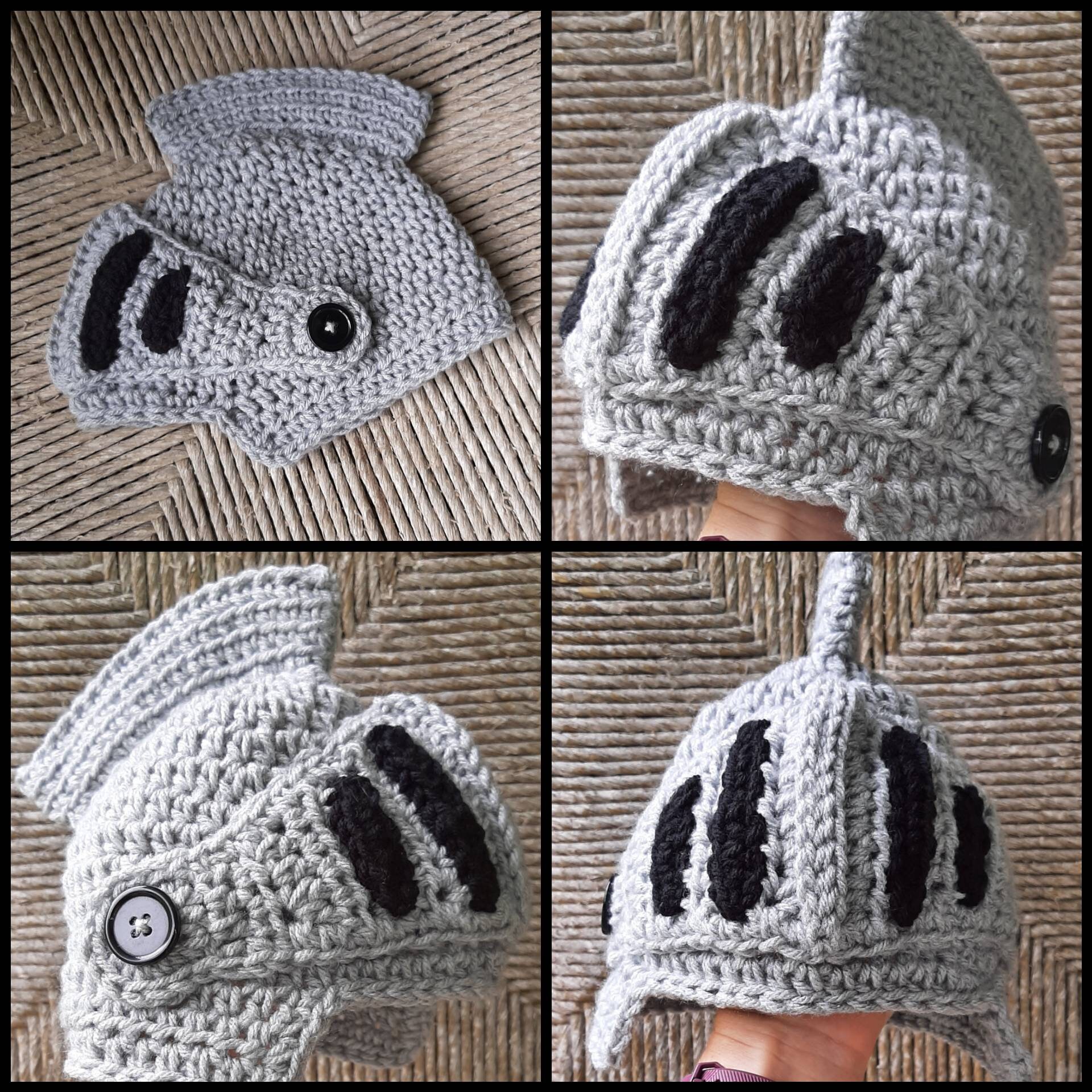 ADULT Crochet Baby Knight Hat 