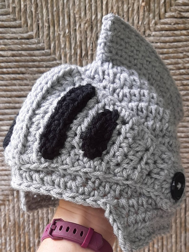Knight helmet ALL SIZES thru ADULT crochet baby knight hat roman soldier baby knight medieval photo prop renaissance cosplay mask shield
