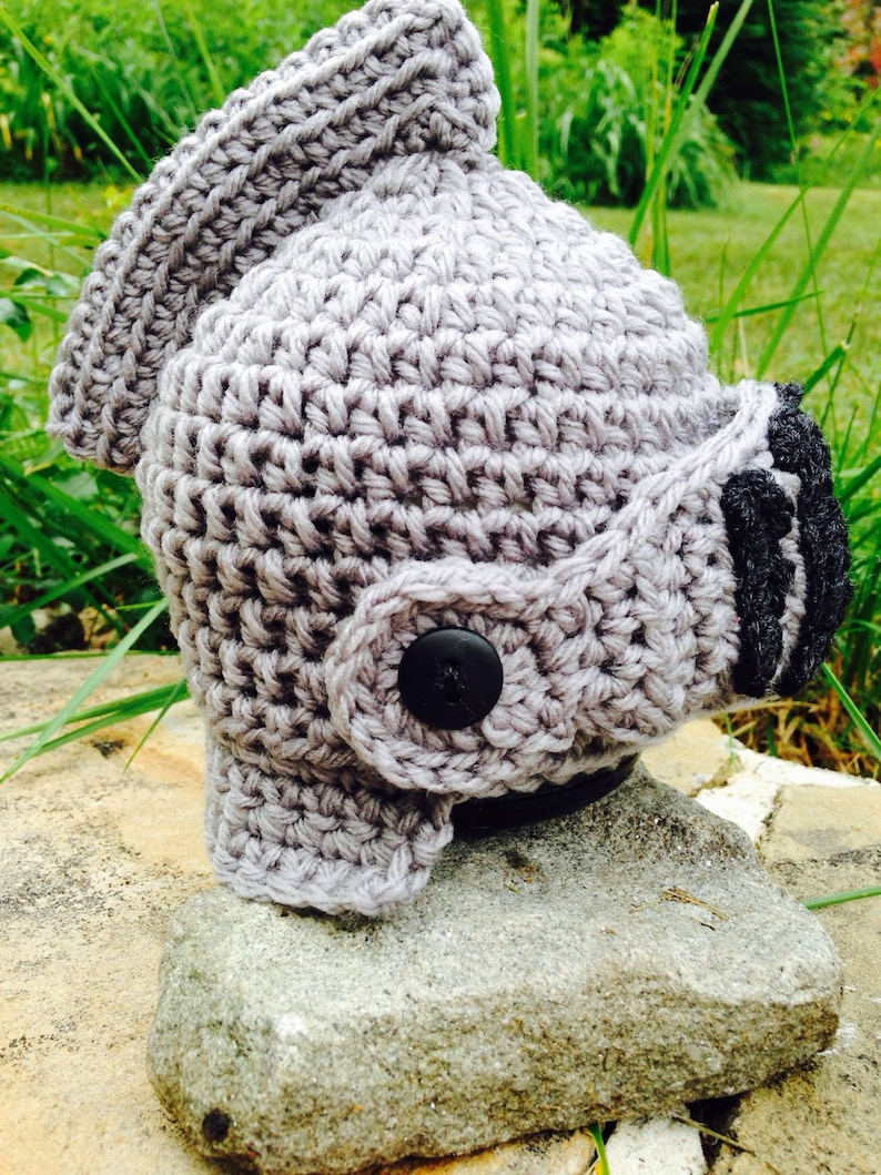Knight helmet ALL SIZES thru ADULT crochet baby knight hat roman soldier baby knight medieval photo prop renaissance cosplay mask shield