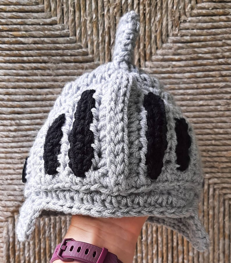 Knight helmet ALL SIZES thru ADULT crochet baby knight hat roman soldier baby knight medieval photo prop renaissance cosplay mask shield