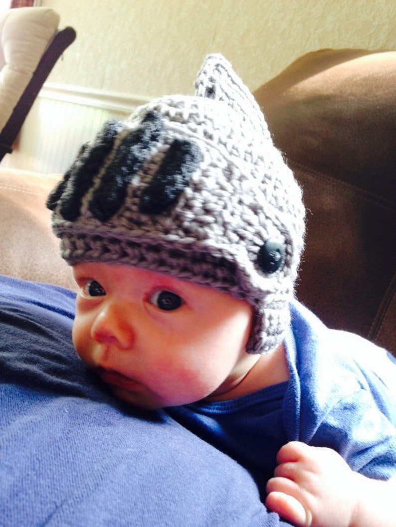 Knight helmet ALL SIZES thru ADULT crochet baby knight hat roman soldier baby knight medieval photo prop renaissance cosplay mask shield