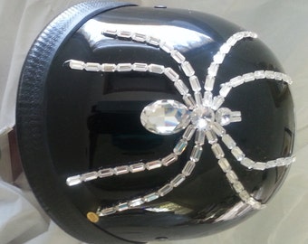 Elegant Crystal Jewelled Spider  Motorcycle Helmet
