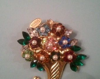 Swarovski Austrian Crystal Flower Bouquet Brooch