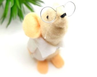 Lab Mouse, a handmade felt mouse