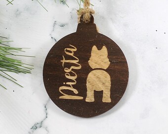 Custom Husky Ornament - Ornament with Pet's Name - Rustic Christmas Decoration - Holiday Keepsake - Custom Wood Ornament - Dog Ornament