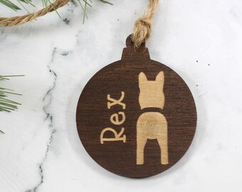 Custom German Shepherd Ornament - Dog Ornament with Pet's Name - Rustic Wooden Decoration - Holiday Keepsake - Custom Pet Christmas Ornament