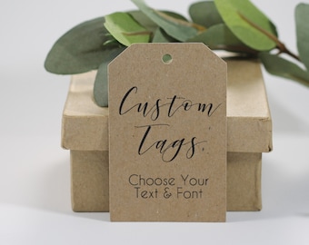 Custom Favor Tags - Personalized Kraft Brown Wedding Favor Tags - Baby Shower - Wedding Favors - Thank You Tags - Bridal Shower Lables