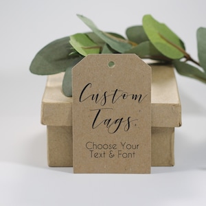 Custom Favor Tags - Personalized Kraft Brown Wedding Favor Tags - Baby Shower - Wedding Favors - Thank You Tags - Bridal Shower Lables