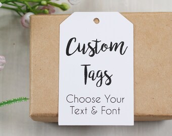 White Thank You Tags  - Custom Wedding Favor Tags - Personalized Gift Tags - Baby Shower Labels - Bridal Shower Tags - Escort Cards