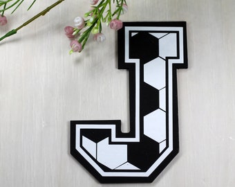 Soccer Themed Letter for Bedroom - Boy's Bedroom Decor - Sports Fan - Football Theme - Door Sign