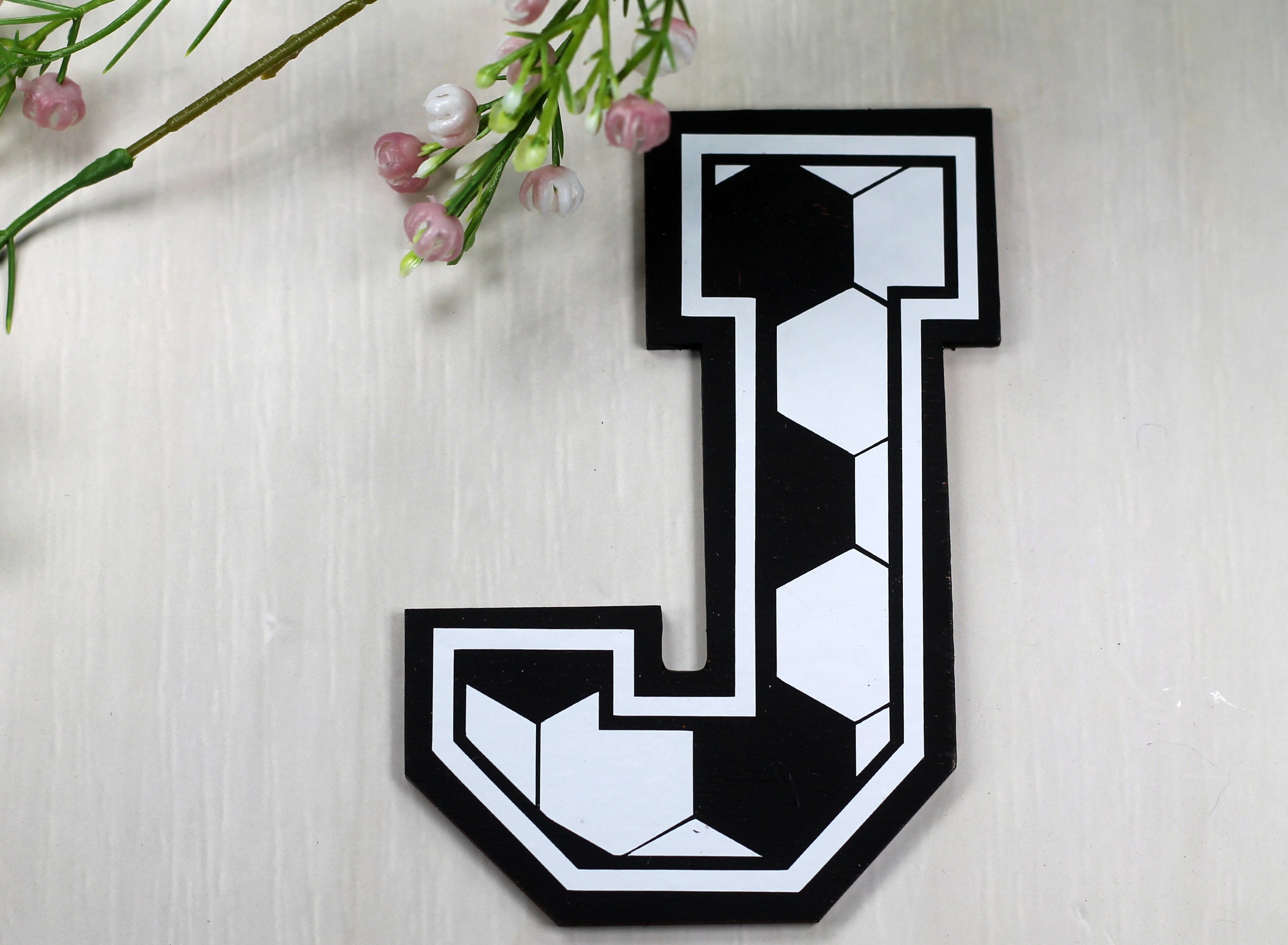 Soccer Themed Letter for Bedroom - Boy's Bedroom Decor - Sports Fan - Football Theme - Door Sign