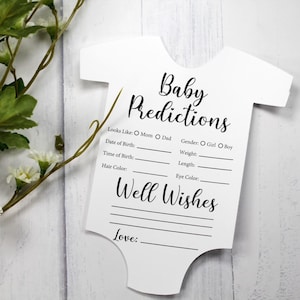 Kaarten met voorspellingen en wensen van baby's voor babyshowerspel, babyroze advieskaarten voor strooi: babyromper (set van 10)