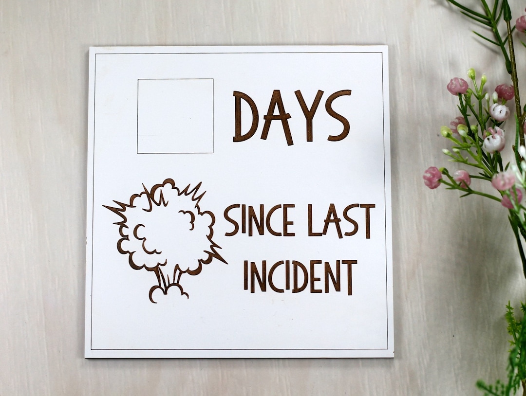 Funny White Board Sign - Days Since Last Incident With Explosion ...
