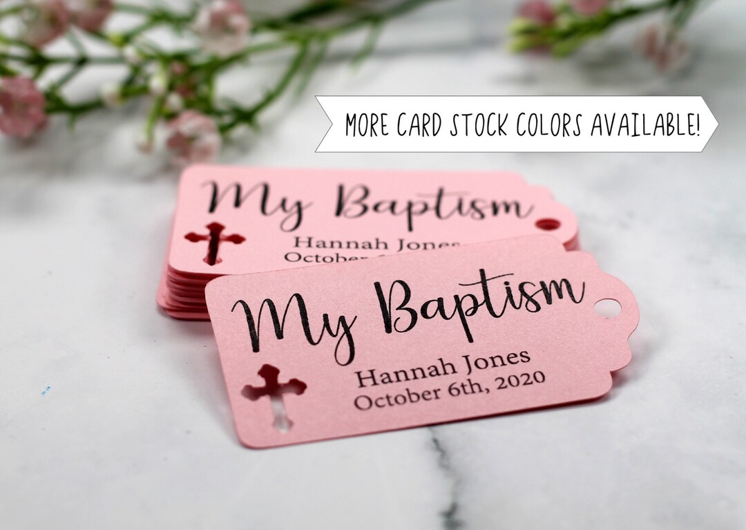Custom Baptism Tags My Baptism Labels Thank You Tags for Confirmation