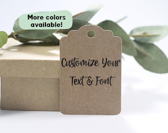 Custom Kraft Tags  - Kraft Brown Favors - Merchandise Tags - Price Tags - Baby Shower - Bridal Shower - Personalized Party Tags