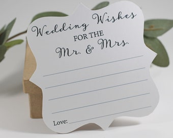 Bruiloft Advieskaarten (set van 10)-trouwen wensen voor de heer en mevrouw-witte Advieskaarten-Bride & Groom-rustieke Wedding-wenskaarten