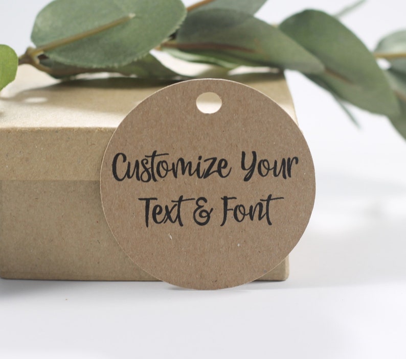 Custom Circle Tags Kraft Circle Tags Kraft Brown Bridal Etsy