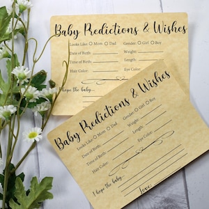Kaarten met voorspellingen en wensen van baby's voor babyshowerspel, babyroze advieskaarten voor strooi (set van 10)