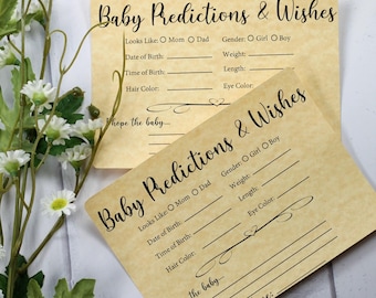 Baby Predictions and Wishes Cards for Baby Shower Game, Baby Pink Advice Cards for Sprinkle (Set of 10)